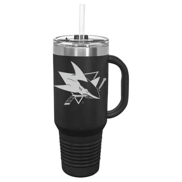 San Jose Sharks Polar Camel 40 oz. Travel Mug with Snap Lid & Straw