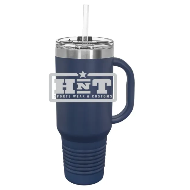 HNT Apparel – Polar Camel 40 oz. Travel Mug with Snap Lid & Straw Navy Blue