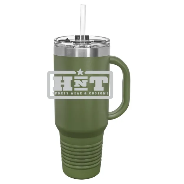 HNT Apparel – Polar Camel 40 oz. Travel Mug with Snap Lid & Straw Olive Green