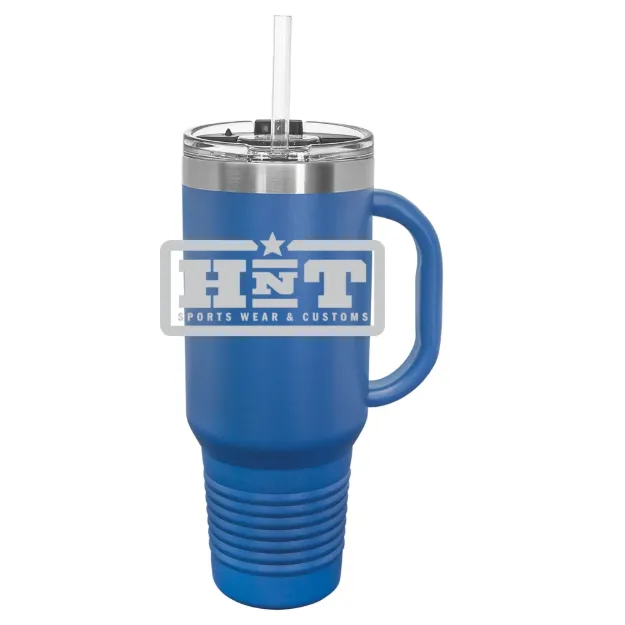 HNT Apparel – Polar Camel 40 oz. Travel Mug with Snap Lid & Straw Royal Blue