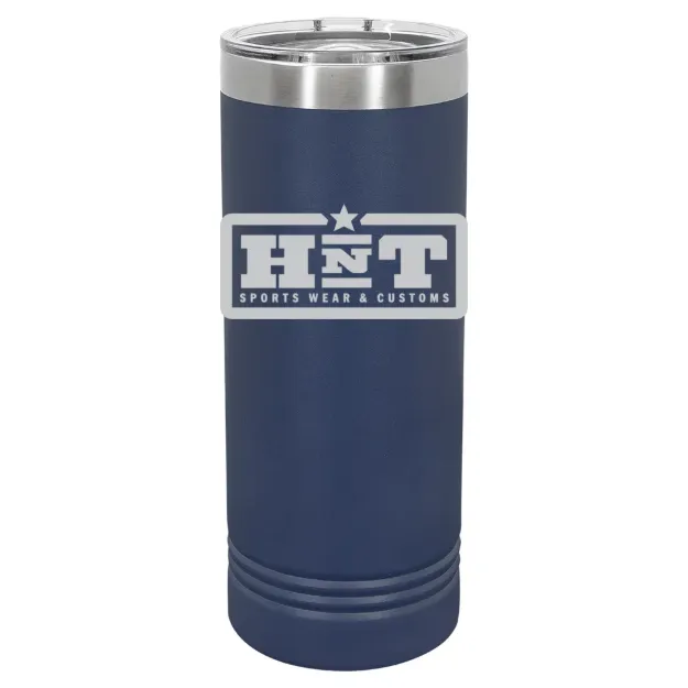 HNT Apparel – Polar Camel 22 oz. Skinny Tumbler with Slider Lid Navy Blue