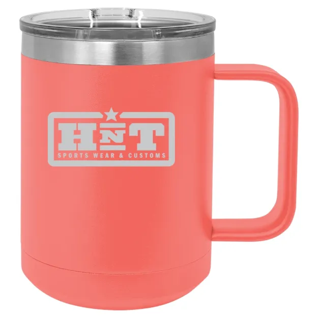 HNT Apparel – Polar Camel 15 oz. Mug with Slider Lid Coral