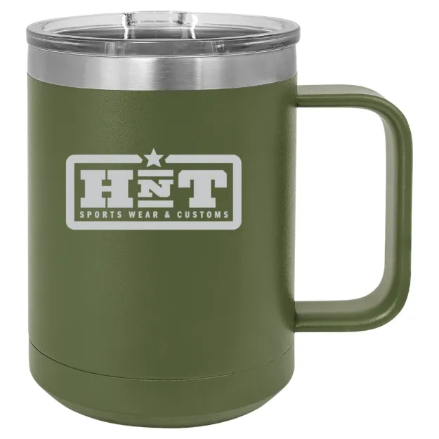 HNT Apparel – Polar Camel 15 oz. Mug with Slider Lid Olive Green