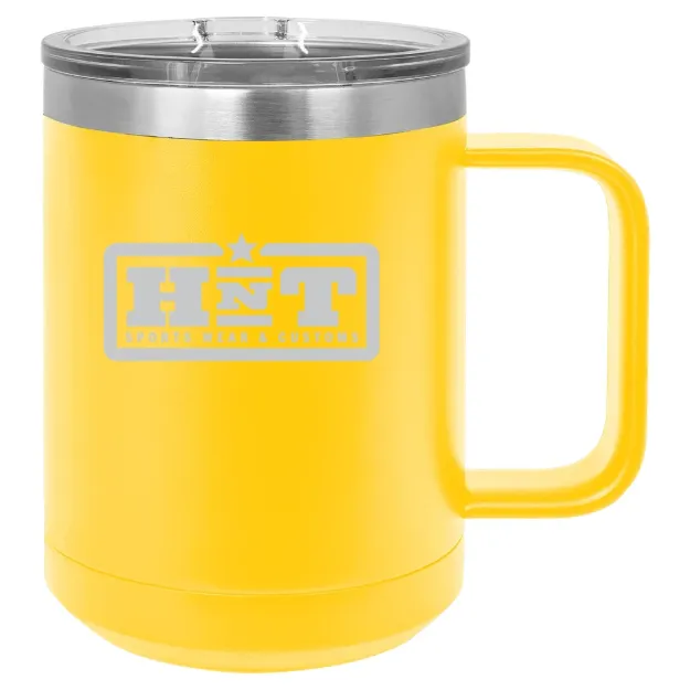 HNT Apparel – Polar Camel 15 oz. Mug with Slider Lid Yellow