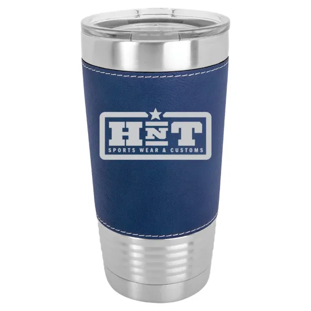 HNT Apparel – Polar Camel 20 oz. Leatherette Grip Tumbler with Standard Lid Blue/Silver