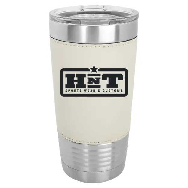 HNT Apparel – Polar Camel 20 oz. Leatherette Grip Tumbler with Standard Lid White