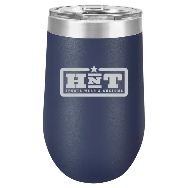 HNT Apparel – Polar Camel 16 oz. Stemless Wine Tumbler Navy Blue