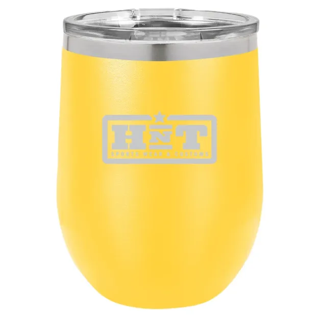 HNT Apparel – Polar Camel 12 oz. Stemless Wine Tumbler Yellow
