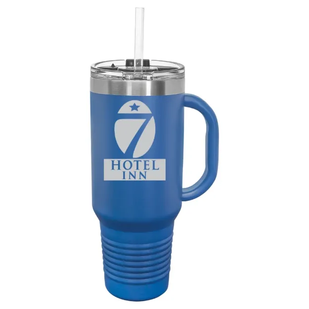 Hotel 7 Inn – Polar Camel 40 oz. Travel Mug with Snap Lid & Straw Royal Blue