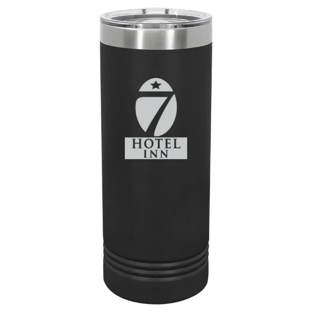 Hotel 7 Inn – Polar Camel 22 oz. Skinny Tumbler with Slider Lid Black