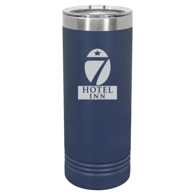 Hotel 7 Inn – Polar Camel 22 oz. Skinny Tumbler with Slider Lid Navy Blue