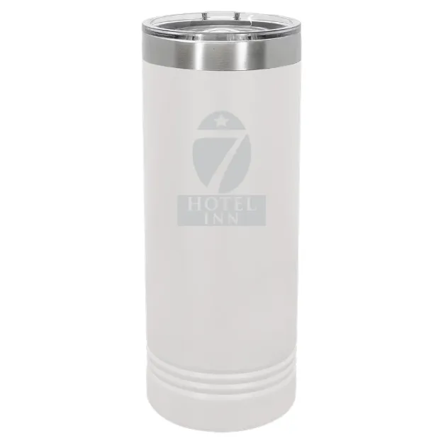 Hotel 7 Inn – Polar Camel 22 oz. Skinny Tumbler with Slider Lid White