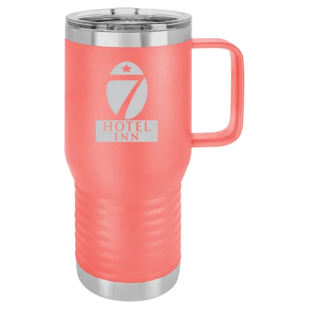 Hotel 7 Inn – Polar Camel 20 oz. Travel Mug with Slider Lid Coral