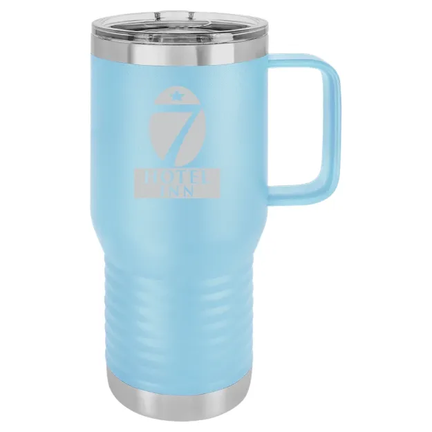 Hotel 7 Inn – Polar Camel 20 oz. Travel Mug with Slider Lid Light Blue
