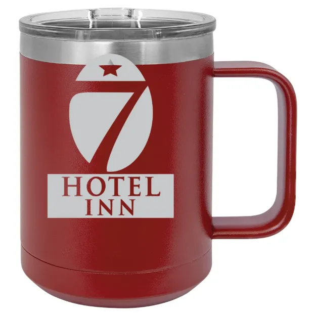 Hotel 7 Inn – Polar Camel 15 oz. Mug with Slider Lid Maroon