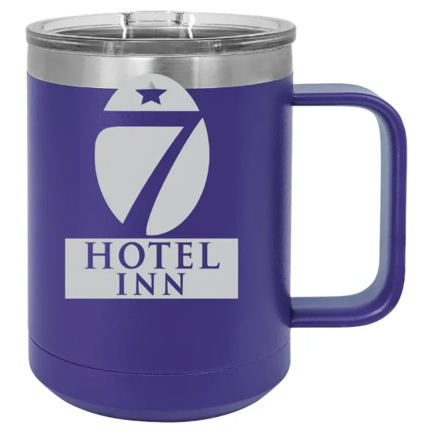 Hotel 7 Inn – Polar Camel 15 oz. Mug with Slider Lid Purple
