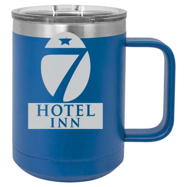 Hotel 7 Inn – Polar Camel 15 oz. Mug with Slider Lid Royal Blue