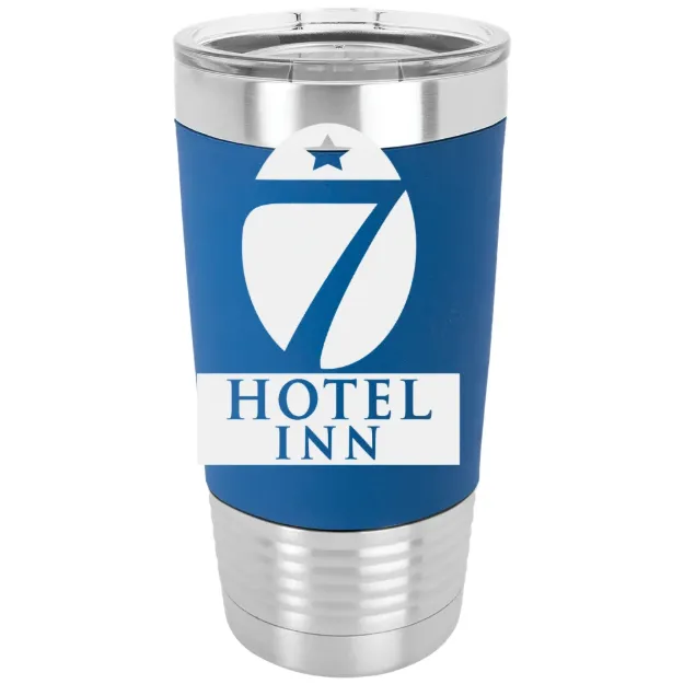 Hotel 7 Inn – Polar Camel 20 oz. Silicone Grip Tumbler with Standard Lid Blue/White