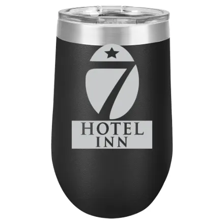 Hotel 7 Inn – Polar Camel 16 oz. Stemless Wine Tumbler Black