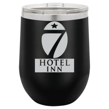 Hotel 7 Inn – Polar Camel 12 oz. Stemless Wine Tumbler Black