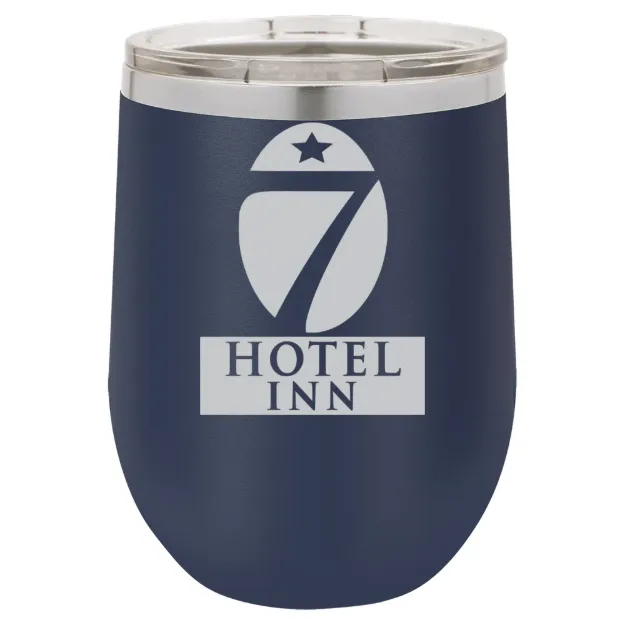 Hotel 7 Inn – Polar Camel 12 oz. Stemless Wine Tumbler Navy Blue
