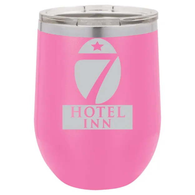 Hotel 7 Inn – Polar Camel 12 oz. Stemless Wine Tumbler Pink