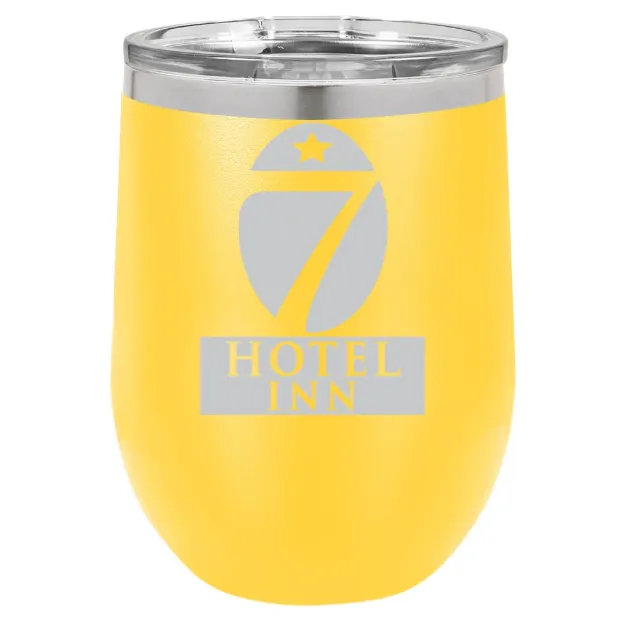 Hotel 7 Inn – Polar Camel 12 oz. Stemless Wine Tumbler Yellow